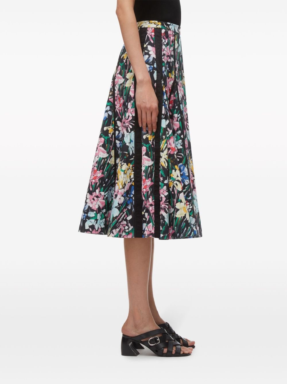 Shop 3.1 Phillip Lim / フィリップ リム Flowerworks Godet Floral-print Midi Skirt In Black