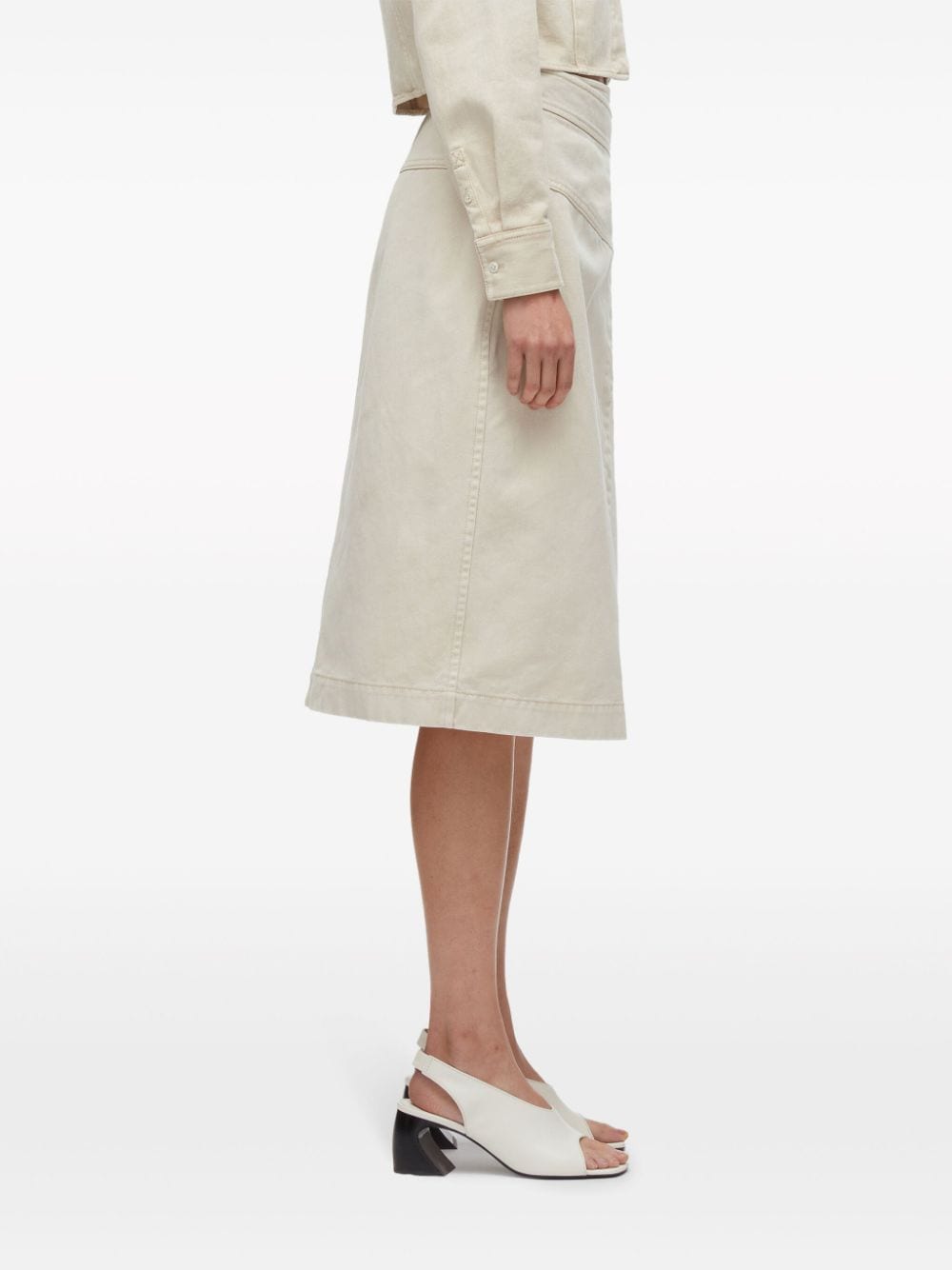 Shop 3.1 Phillip Lim / フィリップ リム Denim Wrap Midi Skirt In White