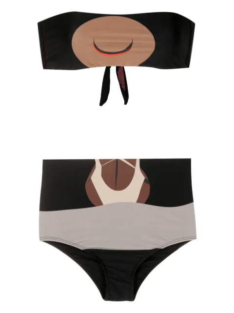 Amir Slama graphic-print bandeau bikini