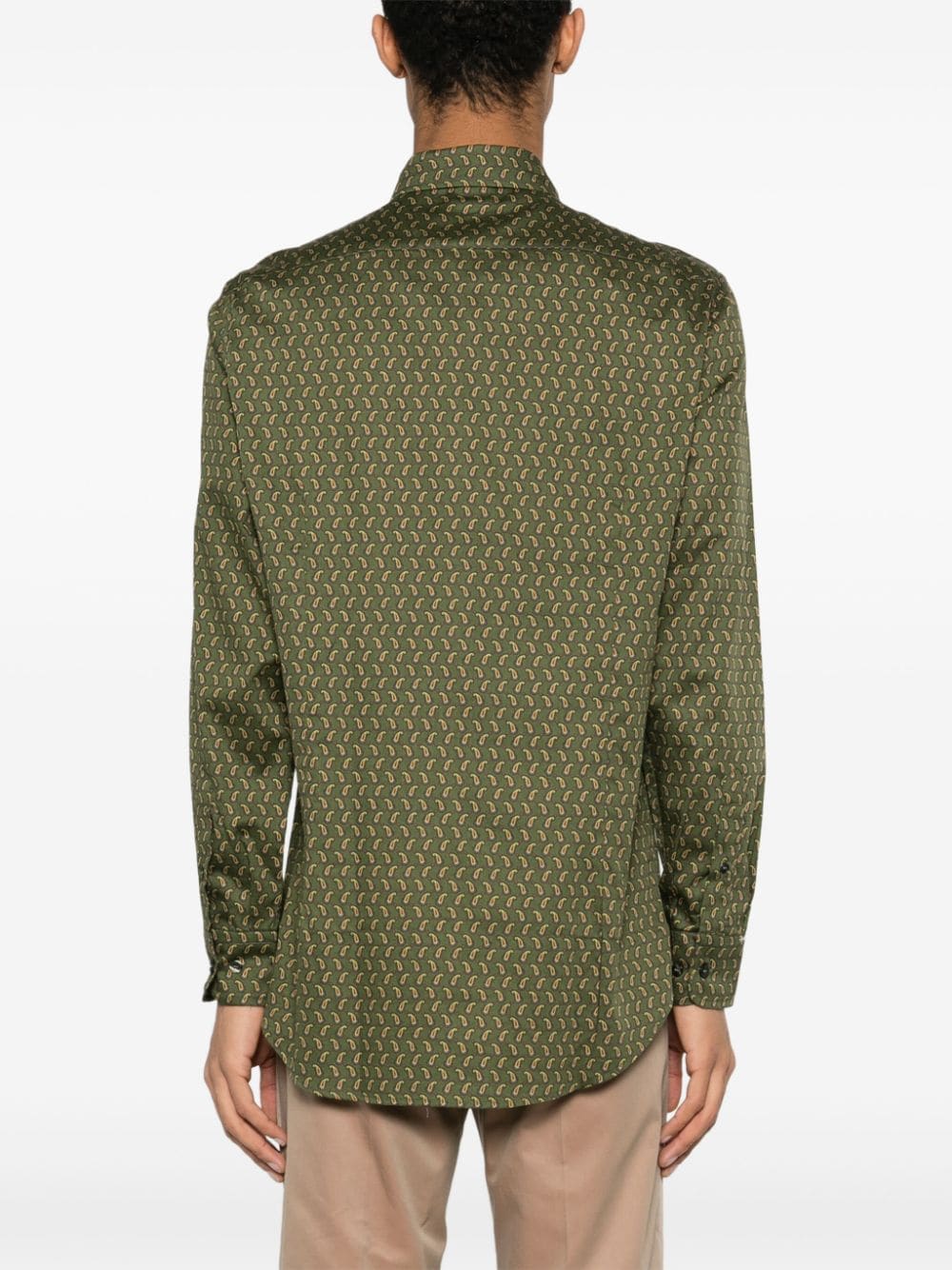 Shop Etro Paisley-print Cotton Shirt In Green