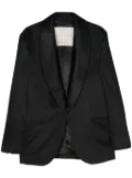Giuliva Heritage shawl-lapels linen blazer - Black