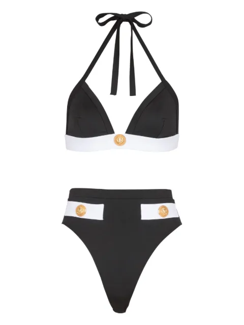 Balmain button-embellished high-waisted bikini