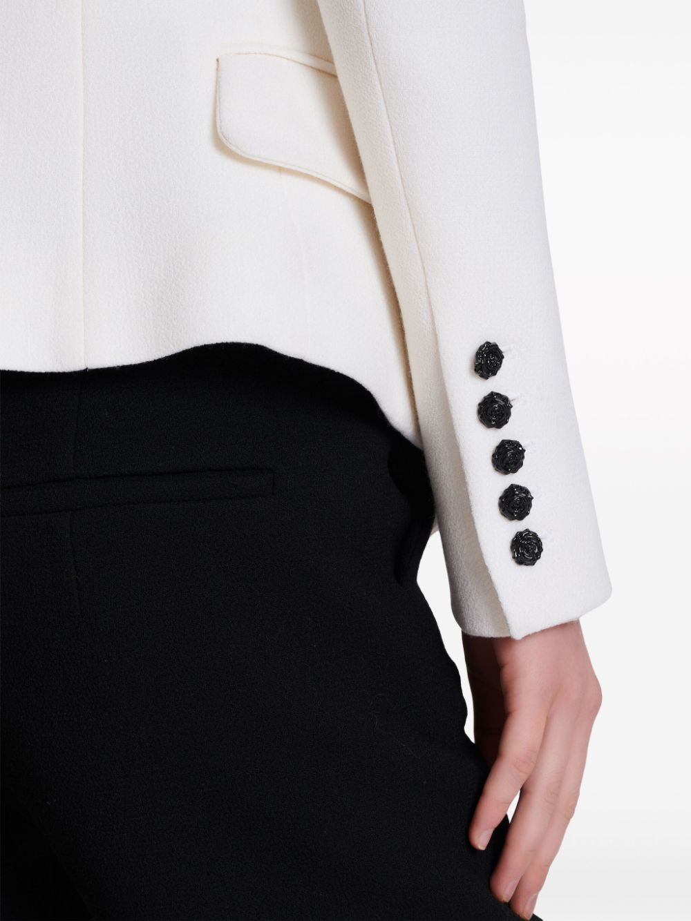 Balmain floral-applique crepe blazer Women