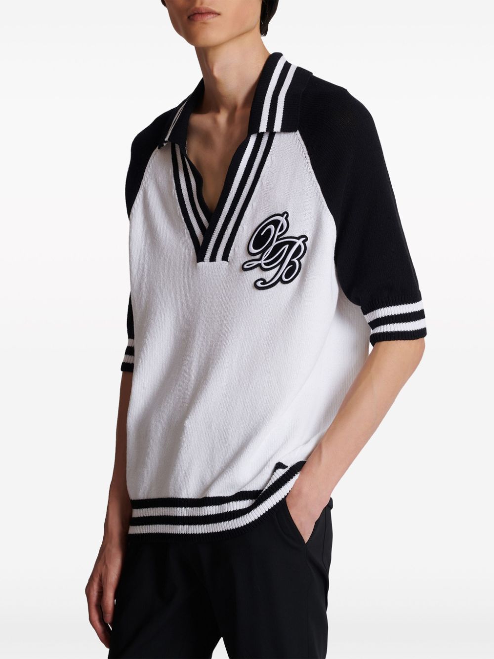 Balmain Signature knitted polo top Men