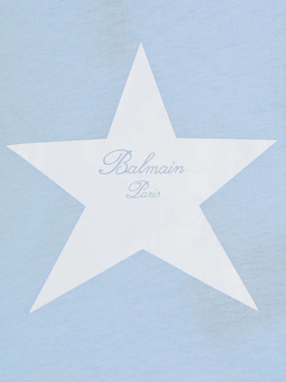 Shop Balmain Signature Star Cotton T-shirt In Blue