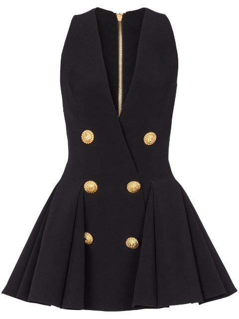 Balmain double-breasted flared minidress