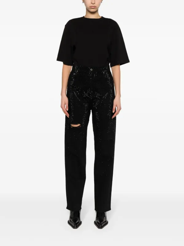 Golden Goose crystal-embellished Tapered Jeans | Black