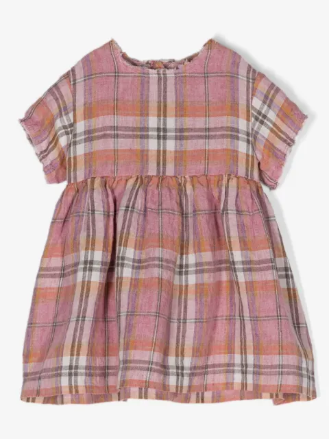 Il Gufo check-pattern linen dress