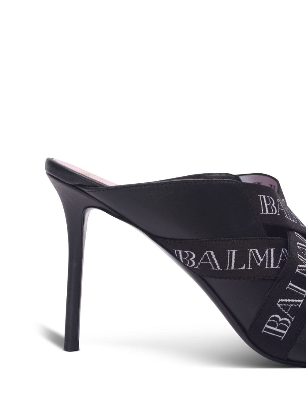 Shop Balmain Ruby 95mm Leather Mules In Black
