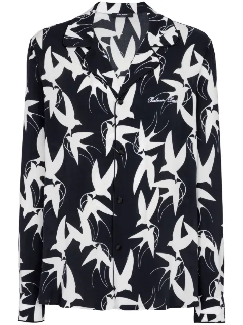 Balmain swallow-print shirt