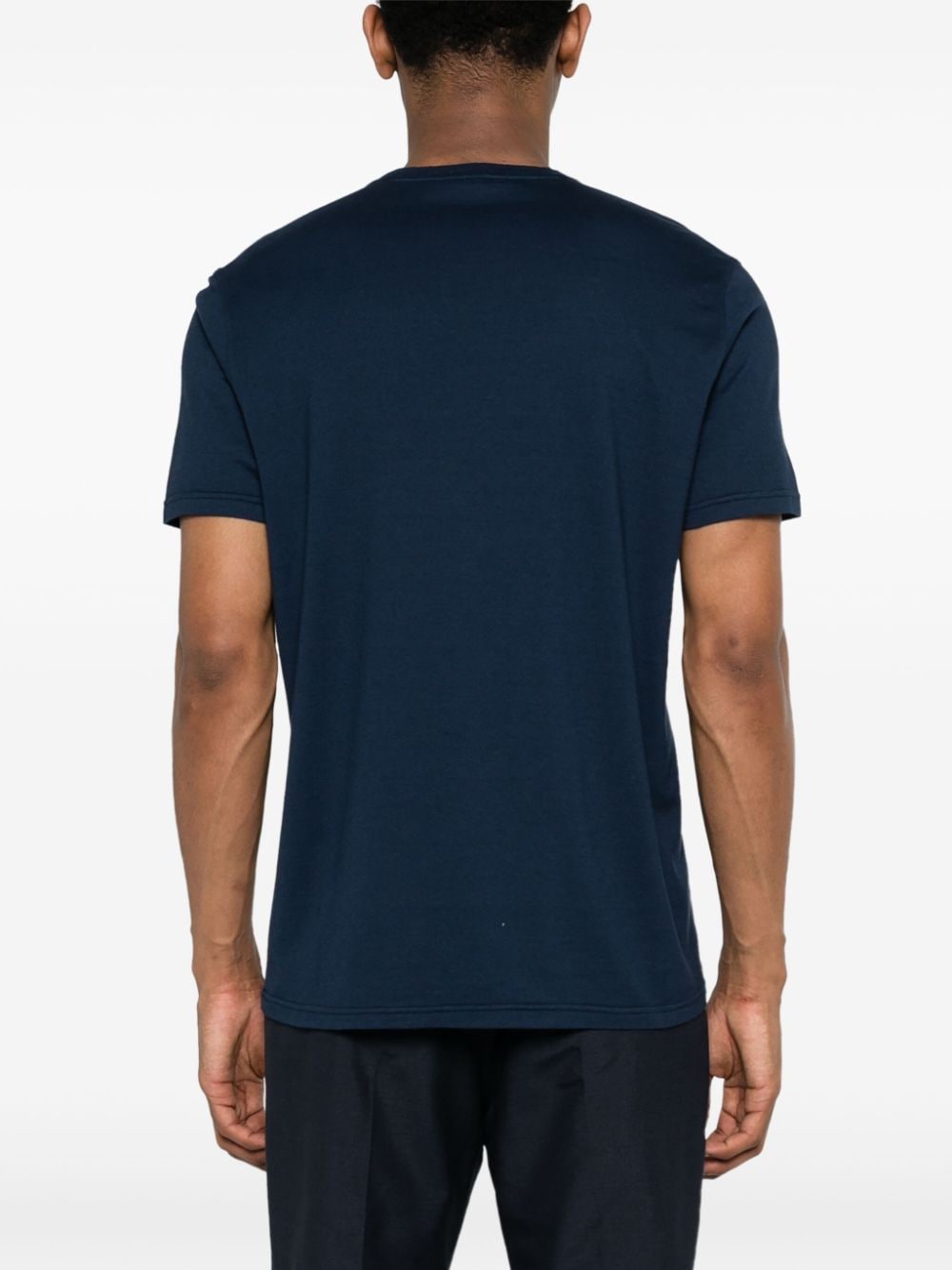 Shop Kiton Cotton-cashmere-blend T-shirt In Blue