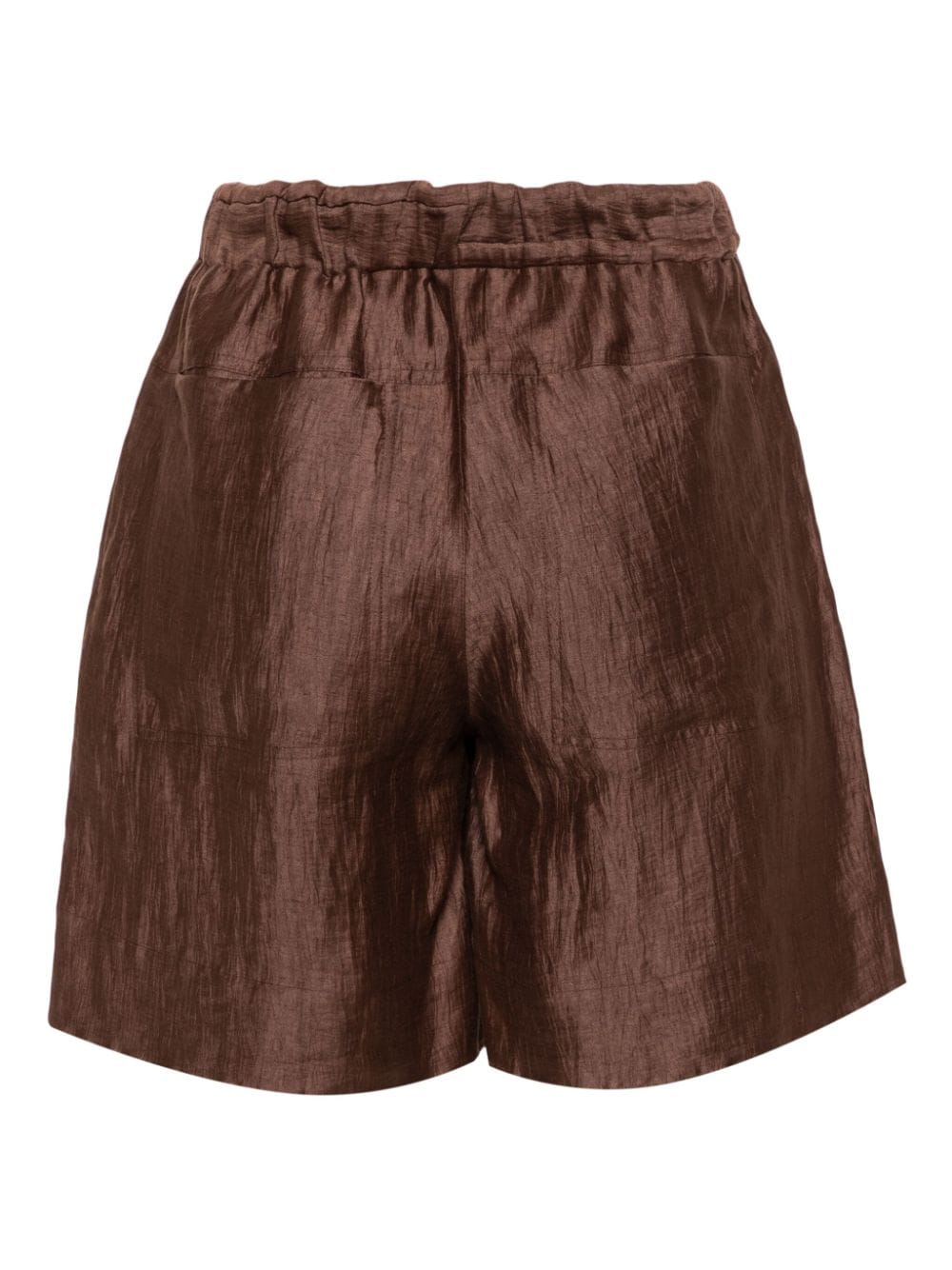 Shop Aeron Paramount Crinkled-effect Shorts In Brown