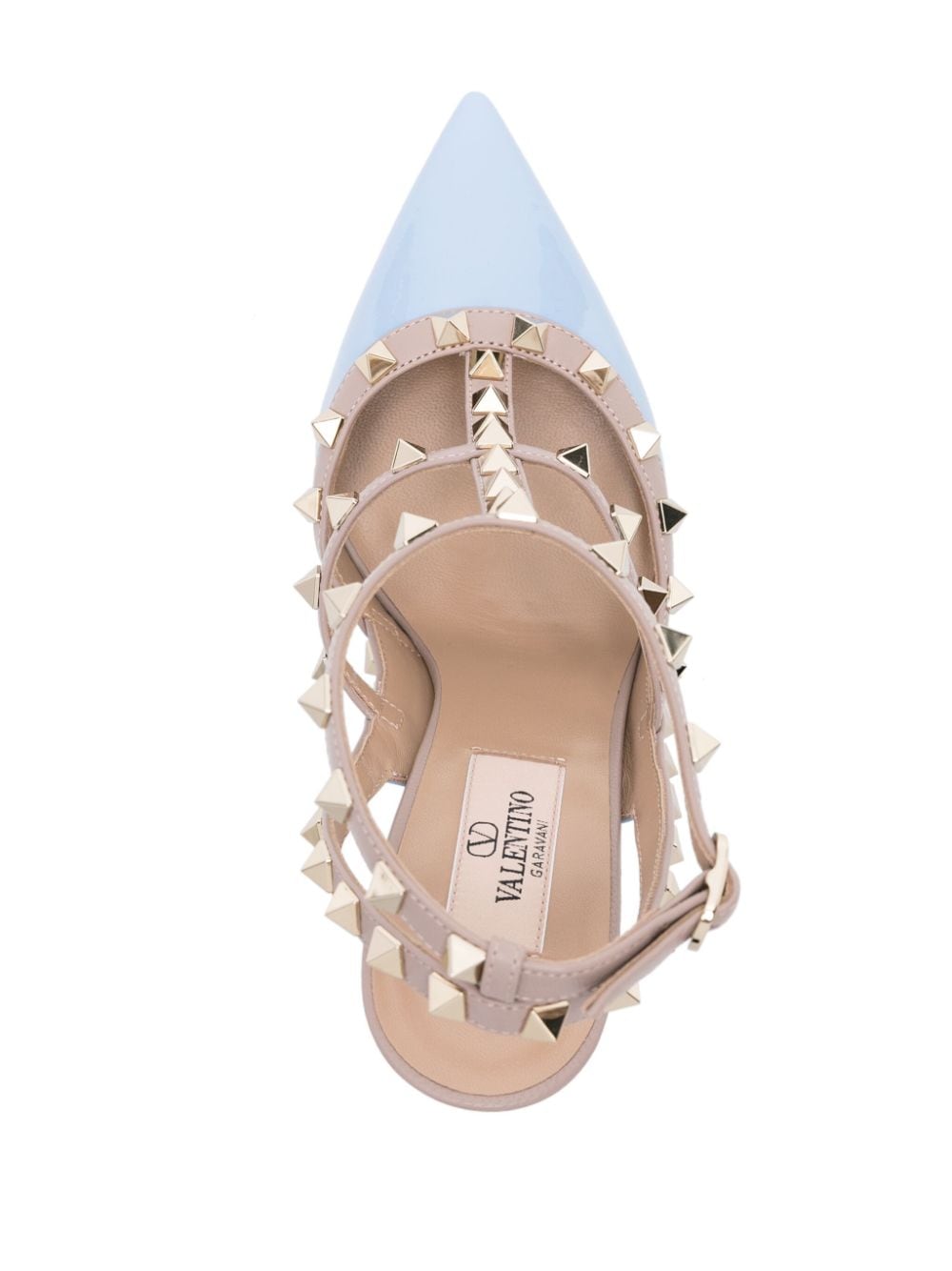 Shop Valentino Rockstud 100mm Patent-leather Pumps In Blue
