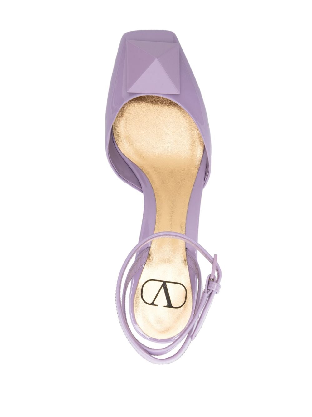 Shop Valentino One Stud Patent-leather Pumps In Purple