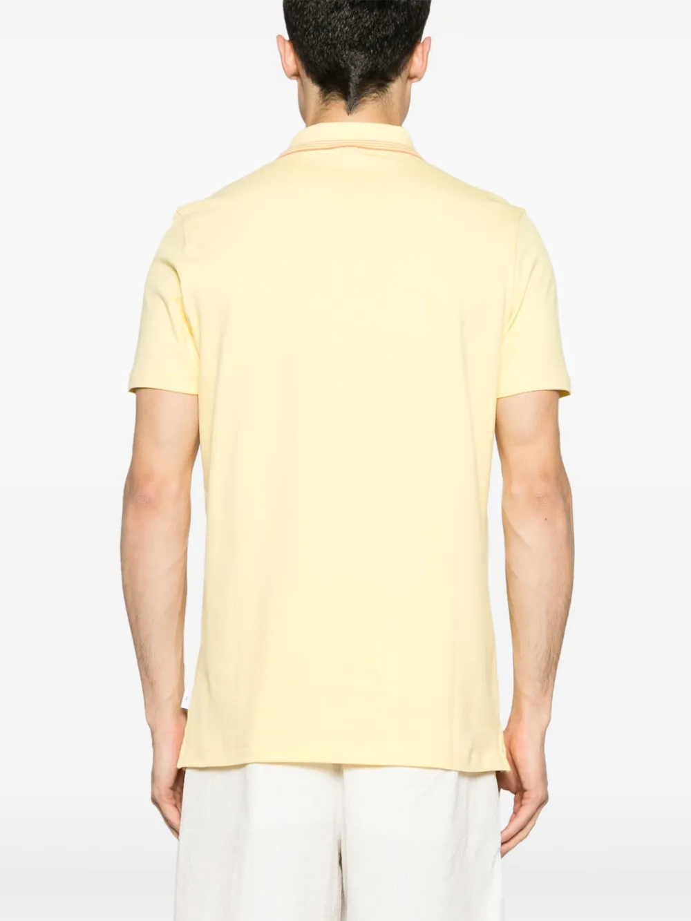 Shop Ps By Paul Smith Striped-edge Piqué Polo Shirt In Yellow