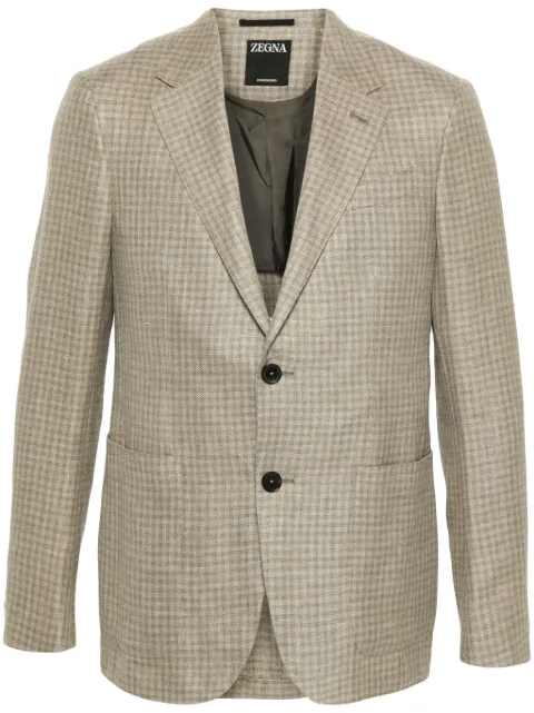 Zegna gingham single-breasted blazer