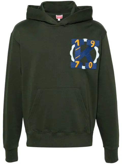 Kenzo embroidered-illustration cotton hoodie Men