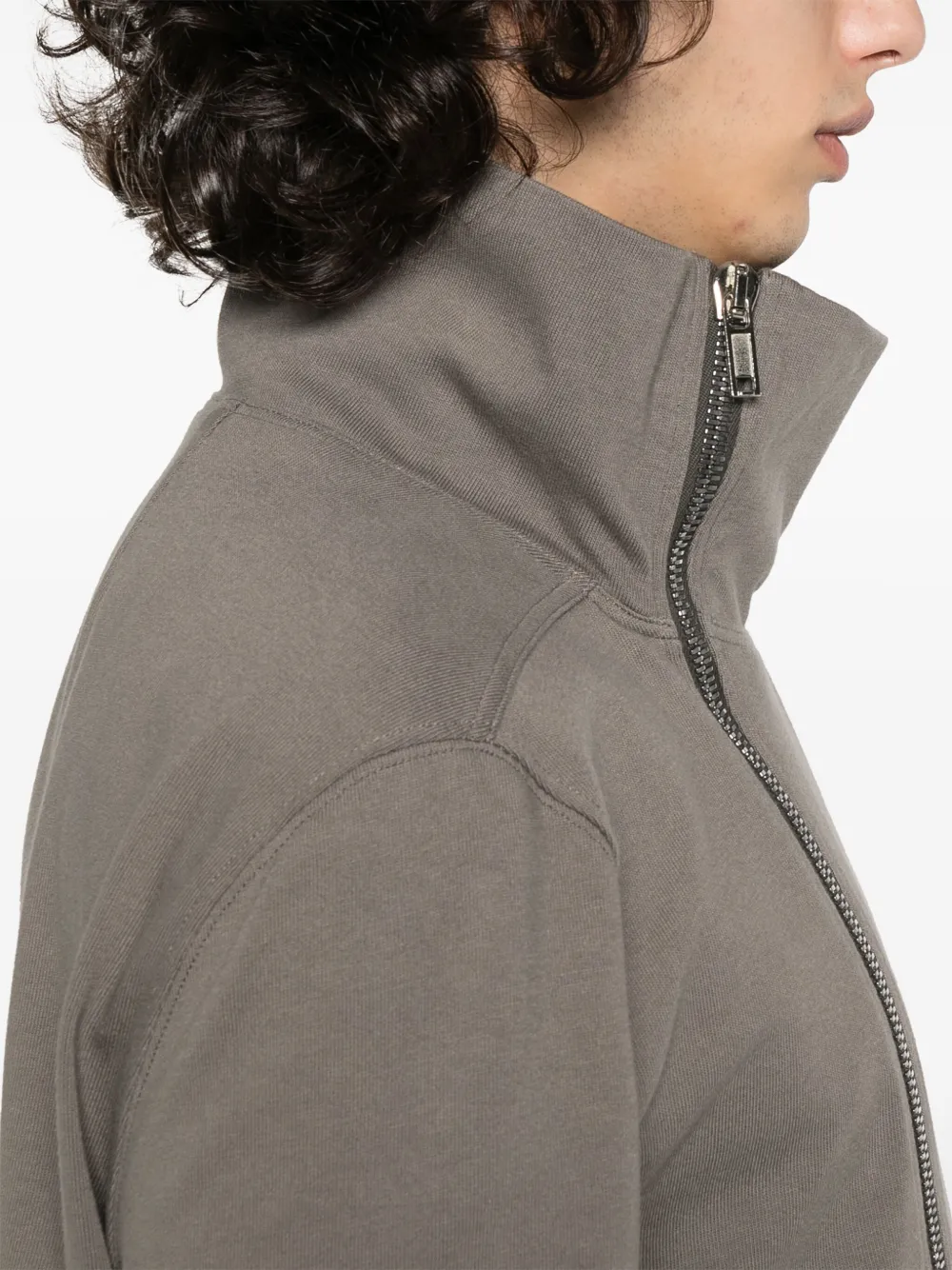 Rick Owens Bauhaus sweater met asymmetrische sluiting Grijs