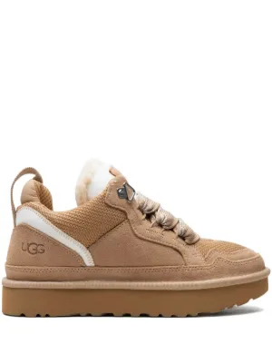 UGG リボンレース レザースニーカー | ピンク | FARFETCH JP