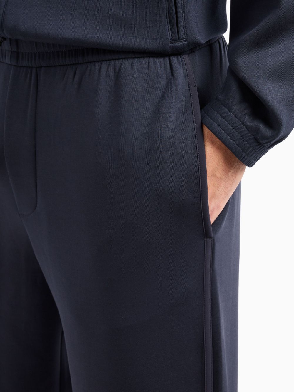 Shop Emporio Armani Elasticated-waist Track Pants In 蓝色