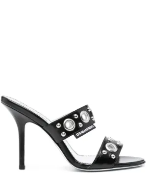 Philipp Plein スタッズ レザーサンダル | ブラック | FARFETCH JP