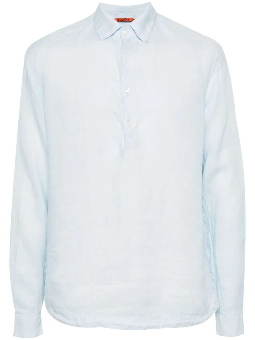 Shop Barena Venezia Long-sleeve Linen Shirt In Blue