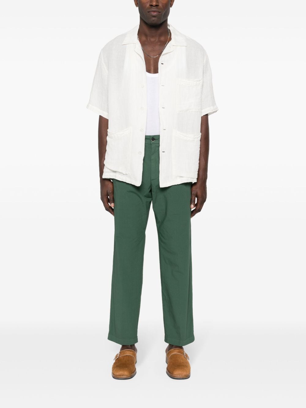 Shop Barena Venezia Pleat-detail Trousers In Green