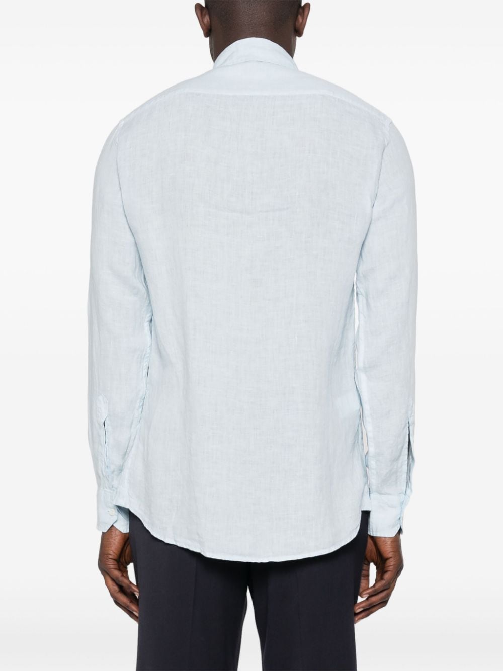 Shop Barena Venezia Long-sleeve Linen Shirt In Blue