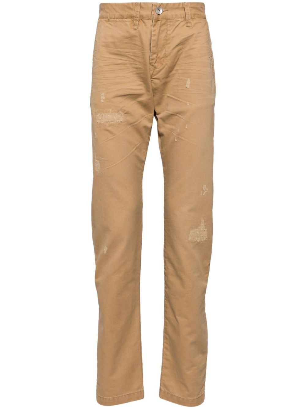 Private Stock The Edward Cotton Straight Trousers In Brown