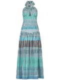 Silvia Tcherassi Traviata striped halterneck dress - Blue