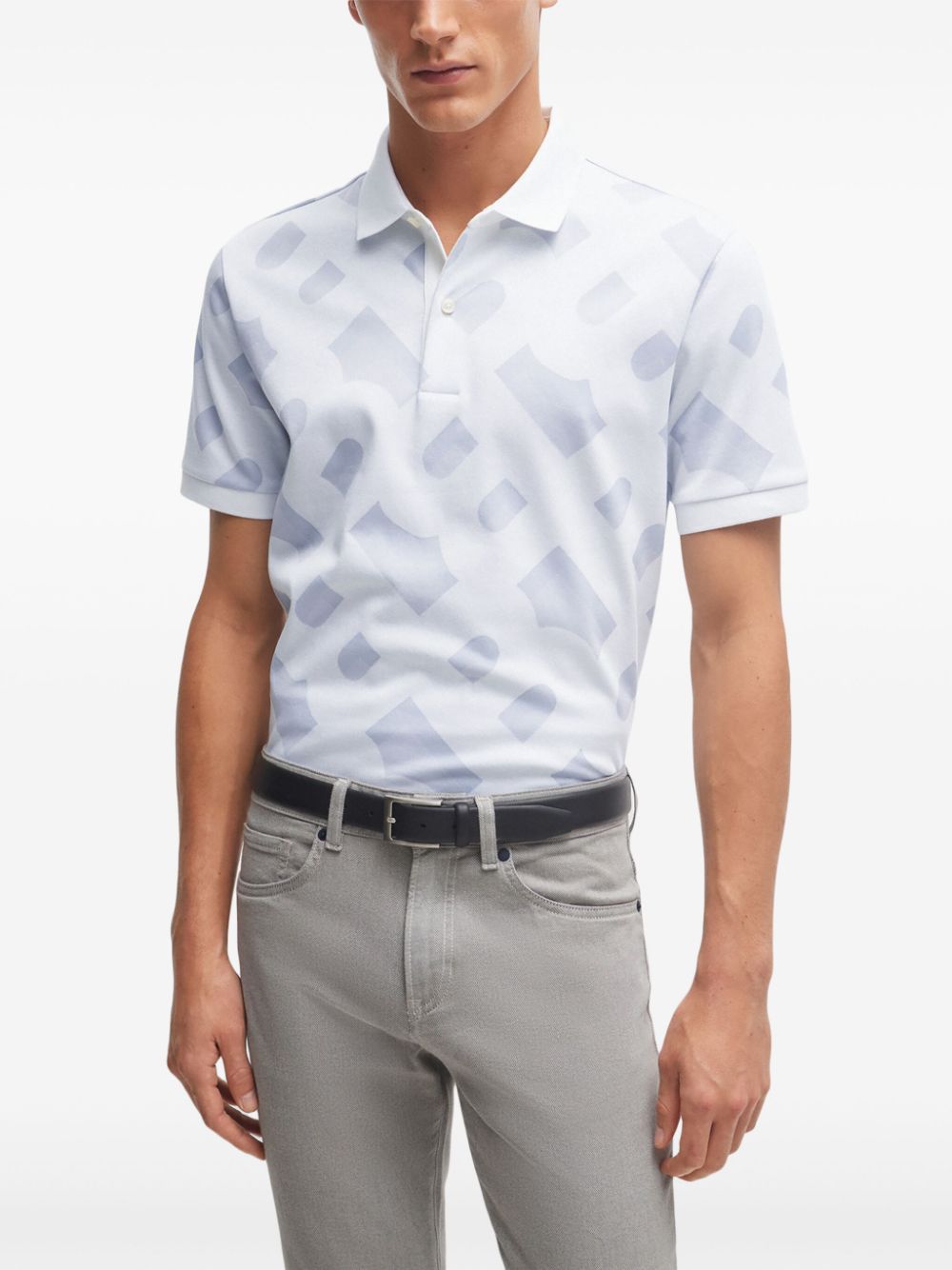 Lacoste monogram pattern polo shirt Men