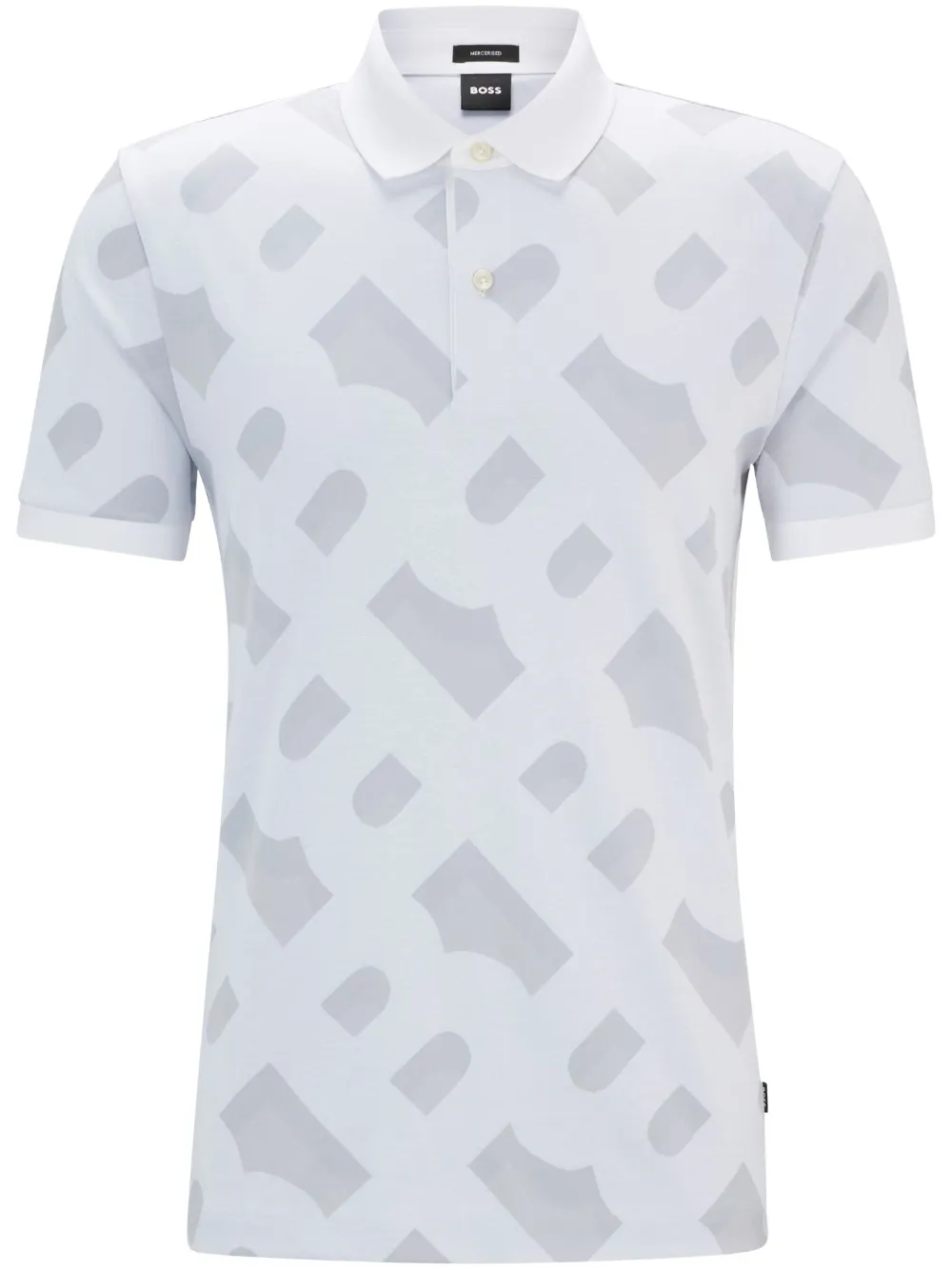 BOSS Camisa polo com padronagem monogramada | Branco | Image 1