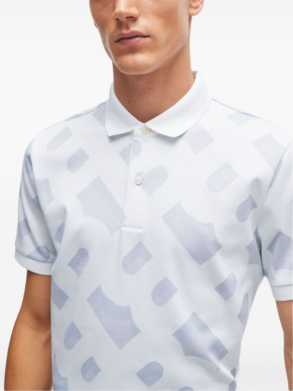 Lacoste monogram pattern polo shirt Men