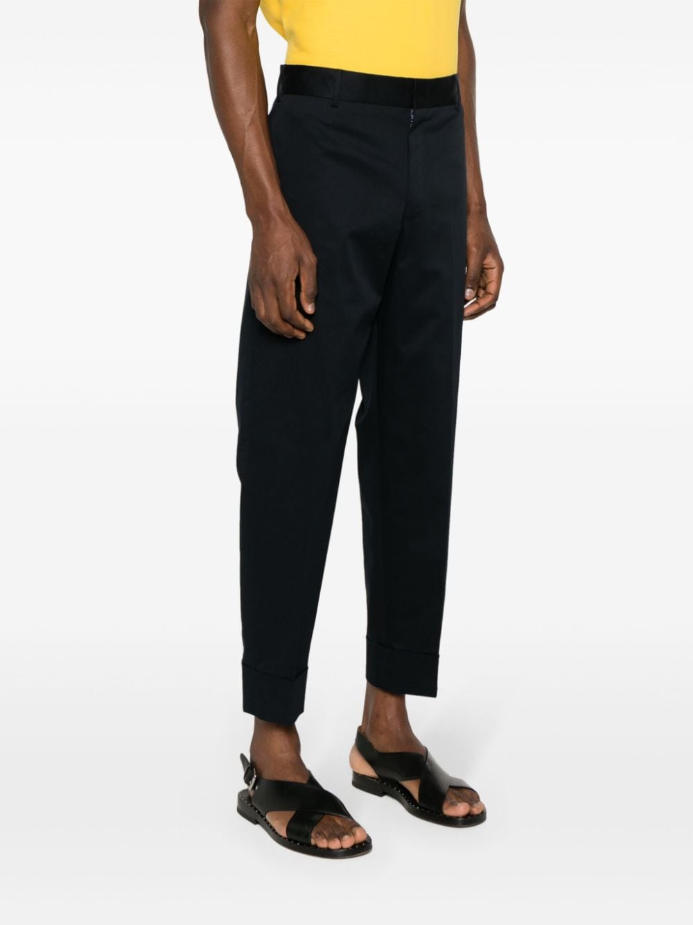 Shop Pt Torino Tailored Tapered Trousers In Blue