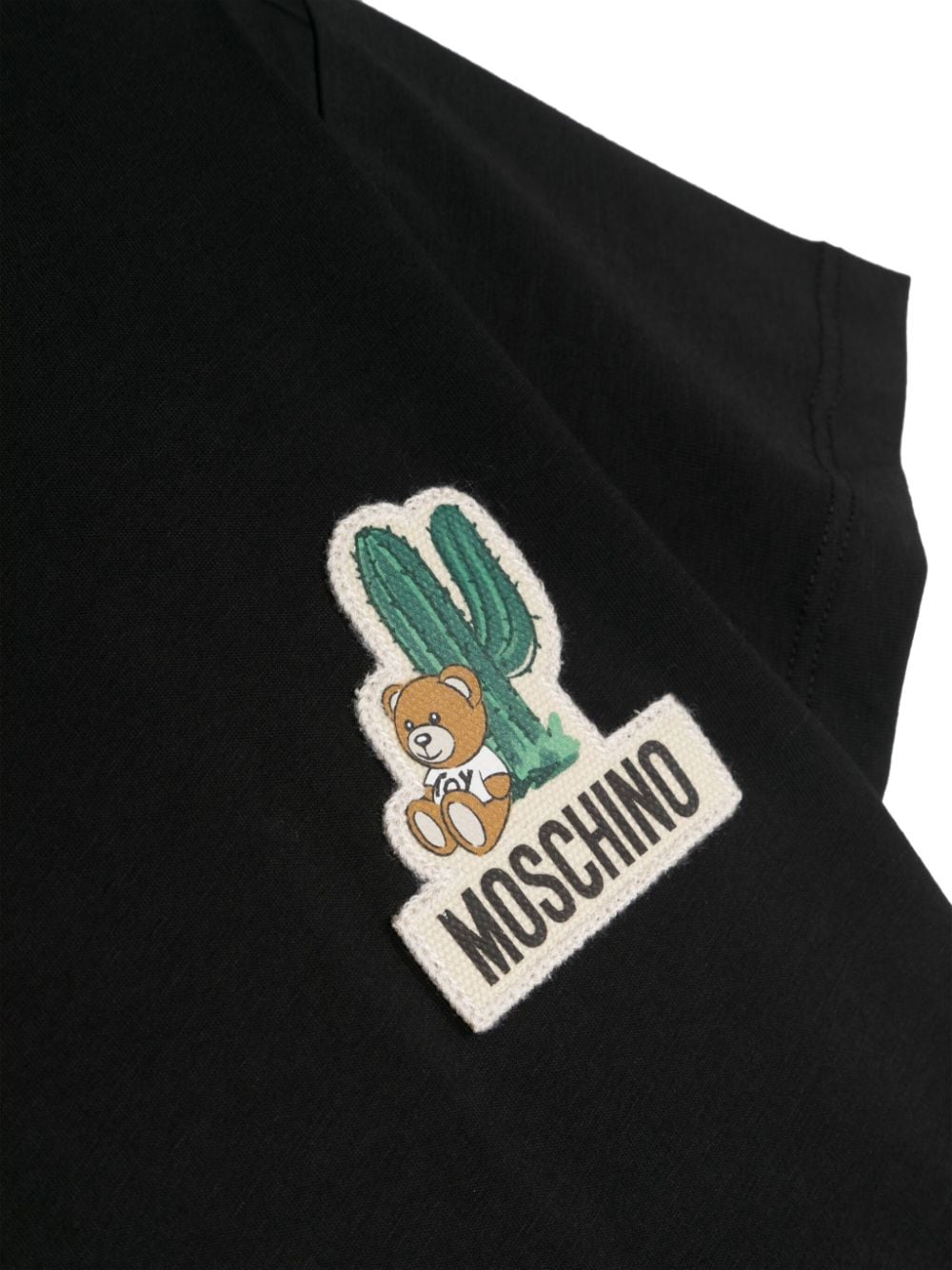Moschino Kids Katoenen T-shirt met logopatch Zwart