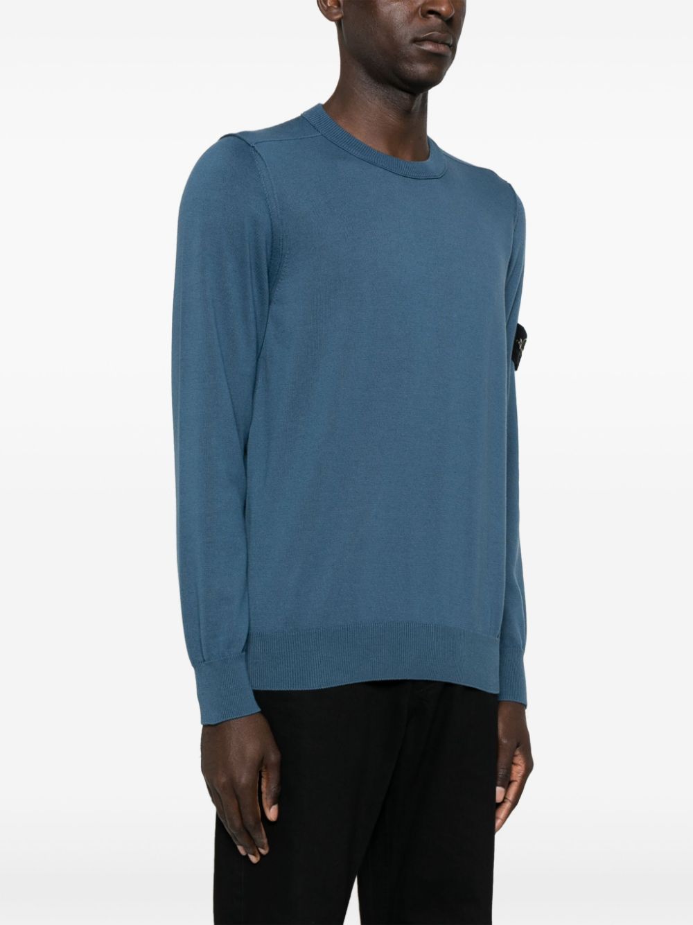 Shop Stone Island 540b2 Ribbed Jumper In Blue