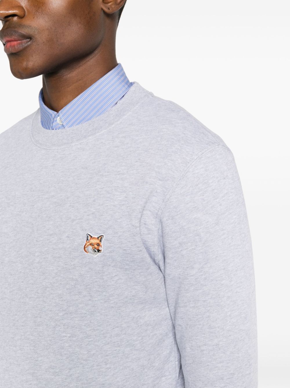Maison Kitsuné Jersey sweater met logopatch Grijs