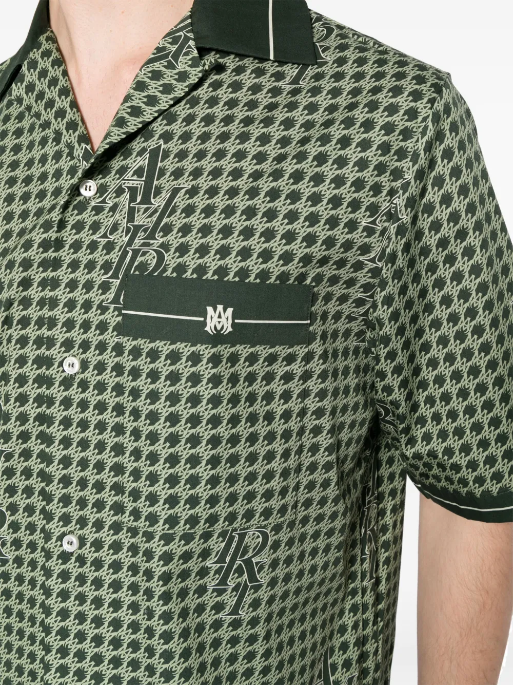 Amiri Houndstooth-pattern Shirt In Green