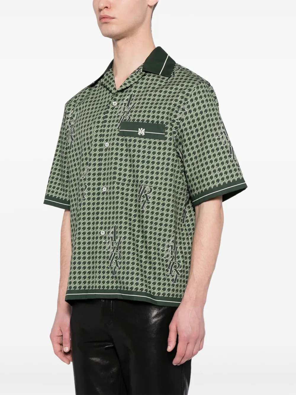 Amiri Houndstooth-pattern Shirt In Green