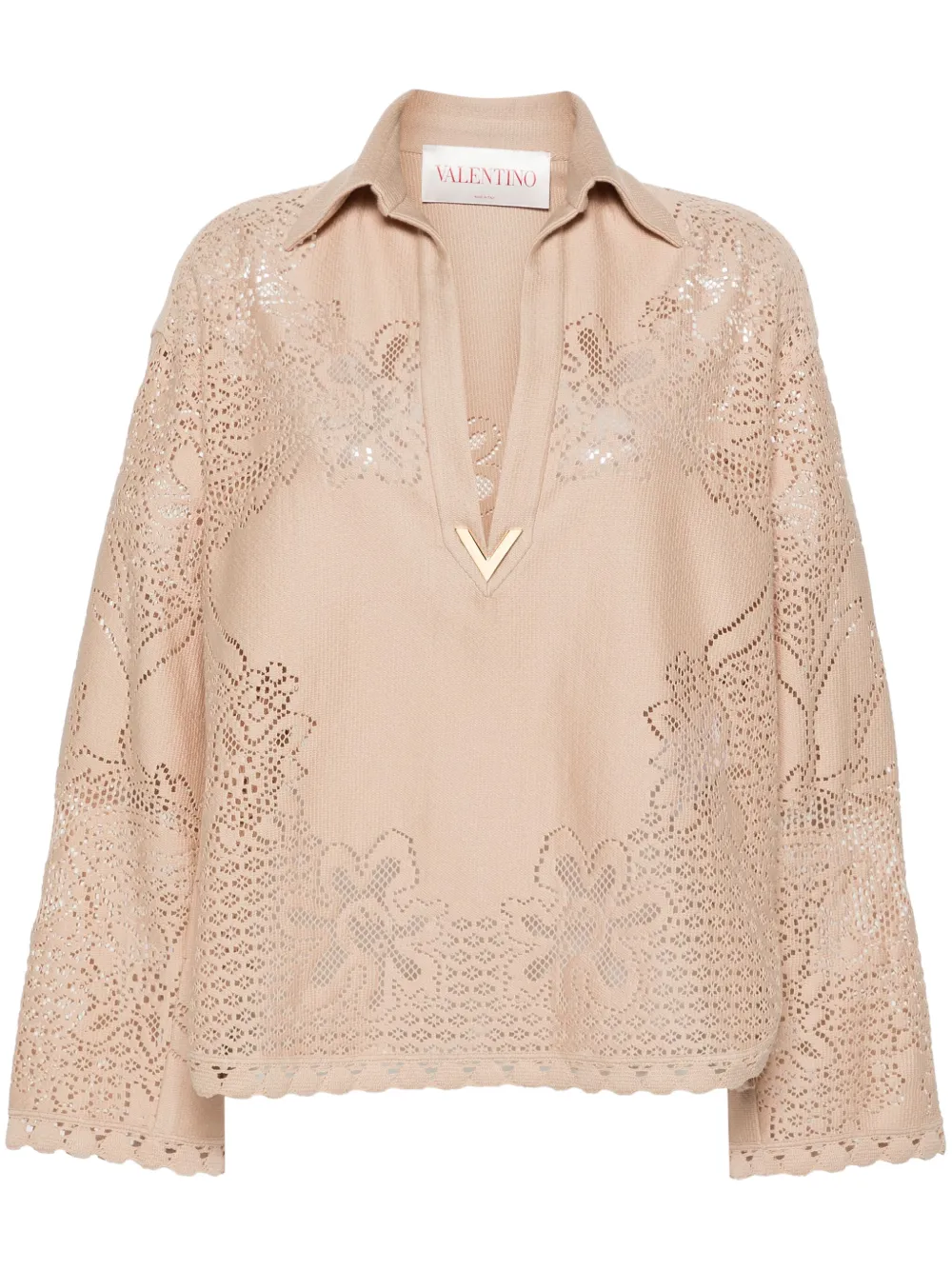 Valentino Garavani Blouse met bloemenprint Beige