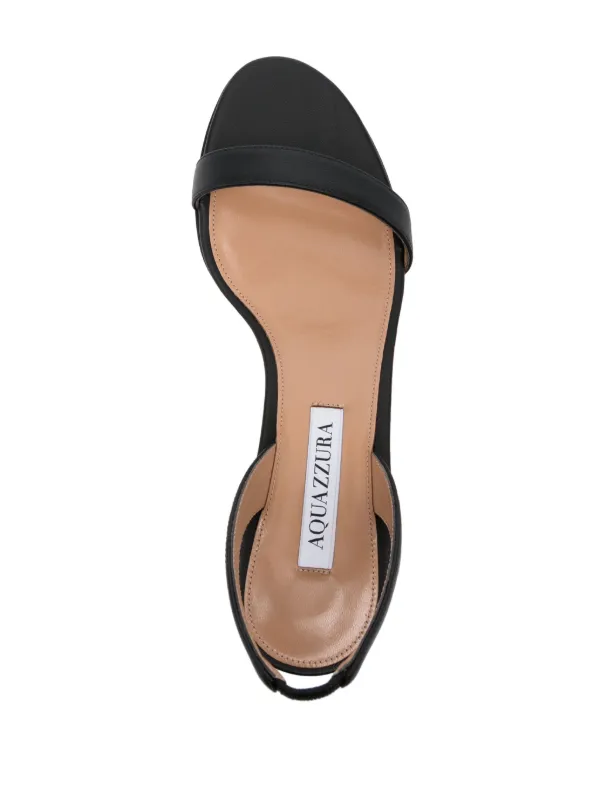 Aquazzura 50mm So Nude Leather Sandals | Black | FARFETCH