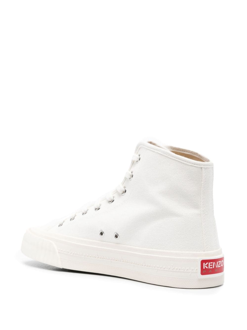 Shop Kenzo Tiger-print High-top Sneakers In White