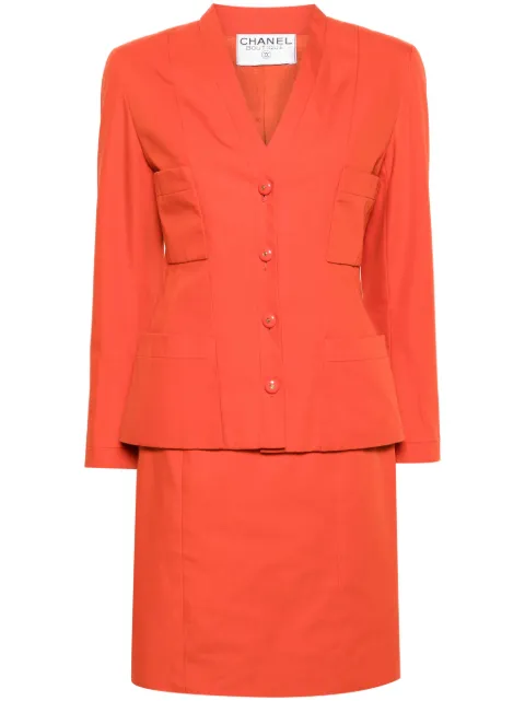 CHANEL Pre-Owned 1990s canvas skirt suit