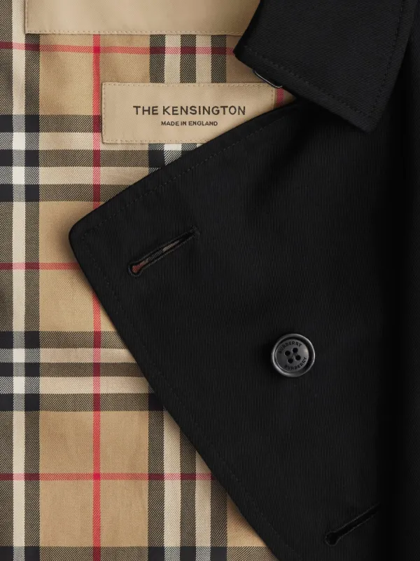 通販生活 ファッション Burberry Kensington Black | Coat Trench double-breasted 小物