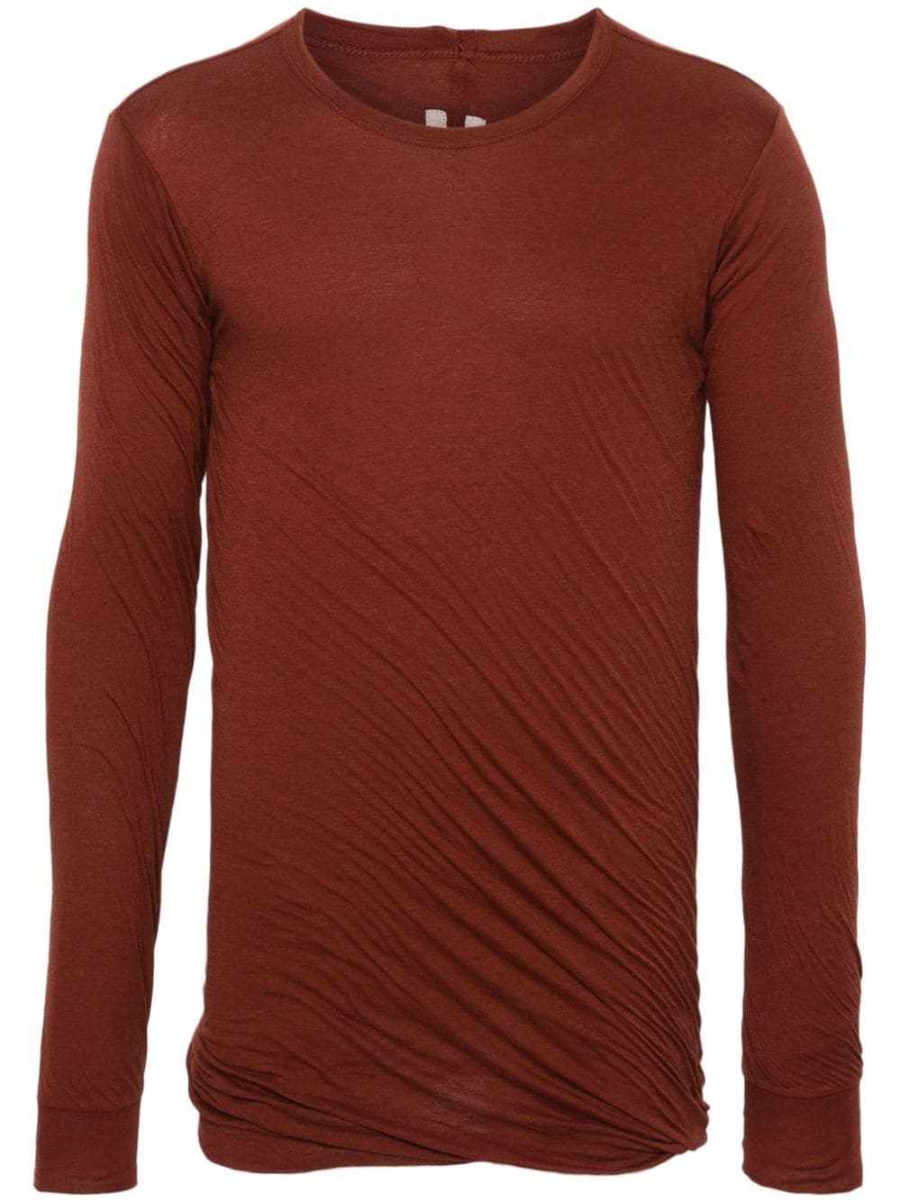 Rick Owens Double Ls T Draped T-shirt In Brown