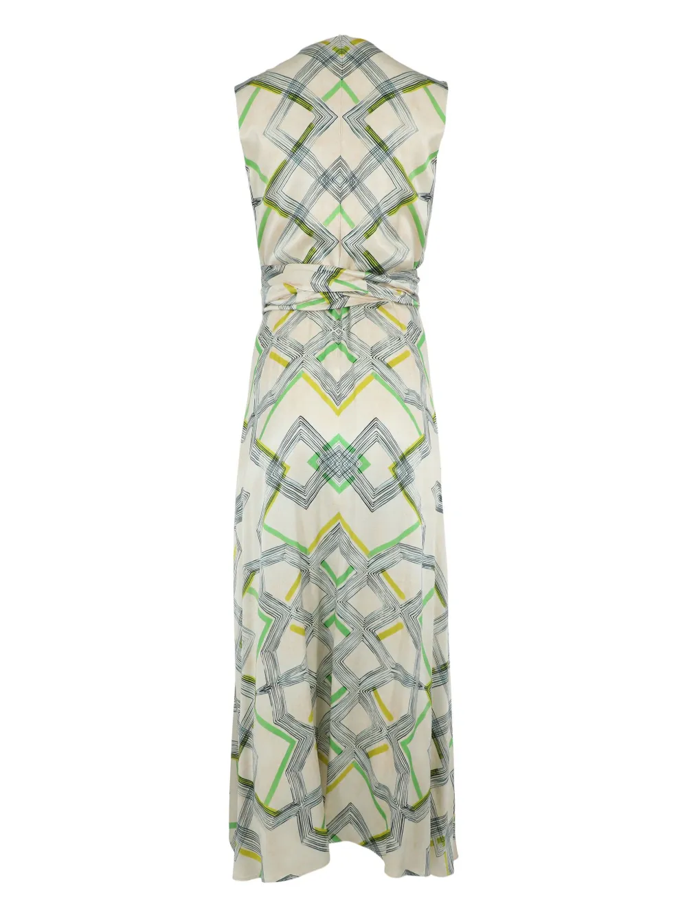 Alexis Biasca graphic-print midi dress - Beige
