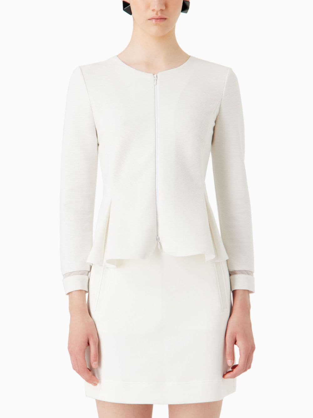 Shop Emporio Armani Cotton-blend Miniskirt In White