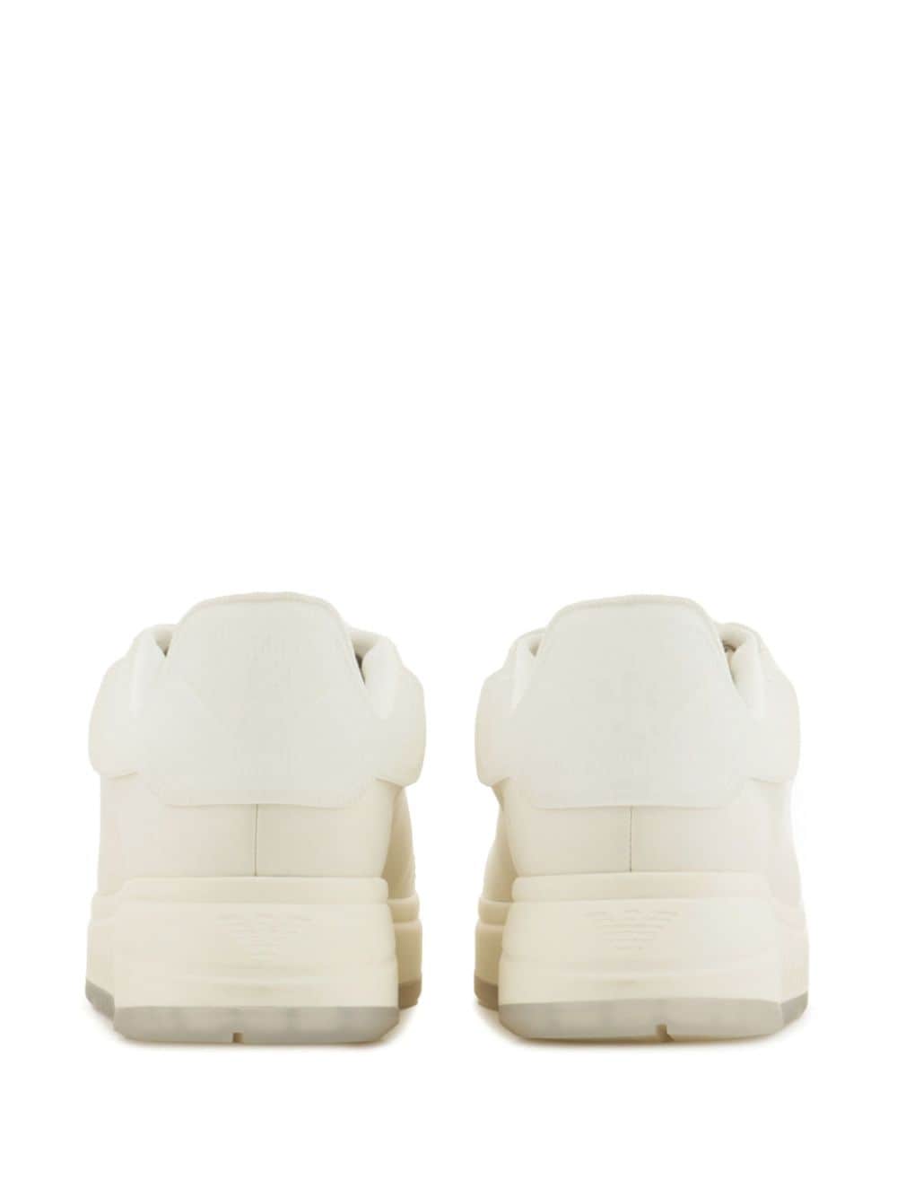 Shop Emporio Armani Chunky Leather Sneakers In White