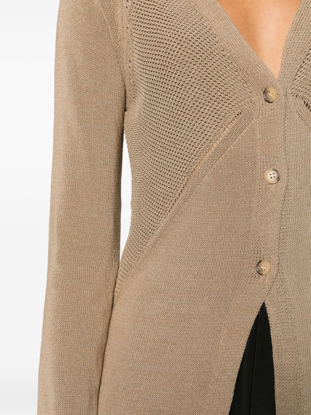 Shop Aeron V-neck Knitted Cardigan In Brown