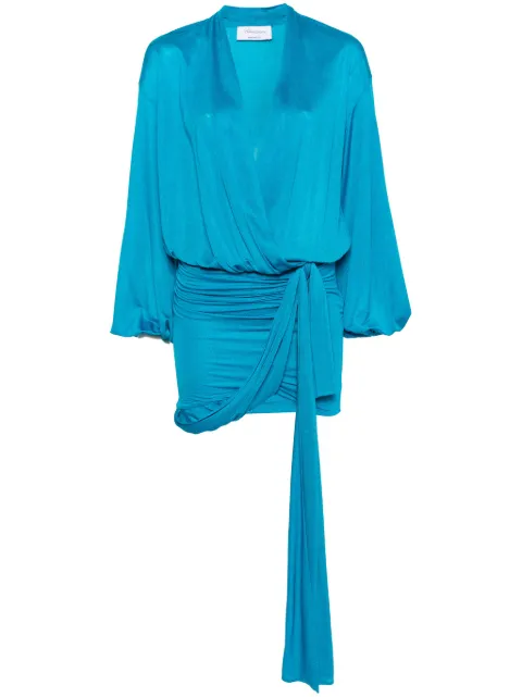 Blumarine long-sleeve wrap minidress